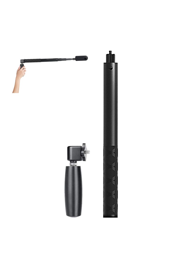 KASTWAVE - Bullet Time Cord for Insta360 X3, 111cm / 43.7inch Invisible Selfie Stick Extended Cord Rotatable Handle for Insta360 X3/ GO 3/ ONE X2/  ONE R/ ONE X/ ONE/ GO 2 Camera Accessories - Image 1