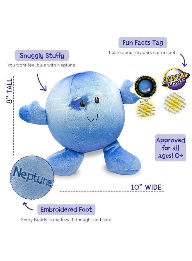 Celestial Buddies Neptune Buddy | 10" Soft Stuffed Plush, Embroidered Features, Fun Planet Facts Tag for Kids - STEM Learning, Educational Gift, Classroom & Homeschool Science Space Astronomy | 0+ - Image 2