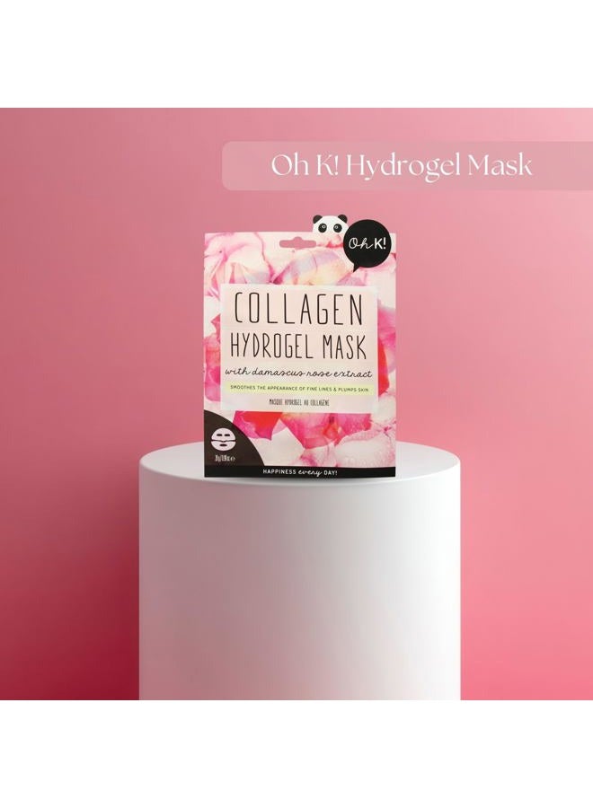 Oh K! Collagen Hydrogel Mask, Fine Line Smoothing for Signs of Aging, with Added Rose Water for Hydration, Vegan and Cruelty-Free - Image 4