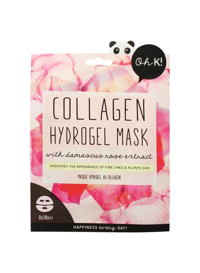 Oh K! Collagen Hydrogel Mask, Fine Line Smoothing for Signs of Aging, with Added Rose Water for Hydration, Vegan and Cruelty-Free - Image 1