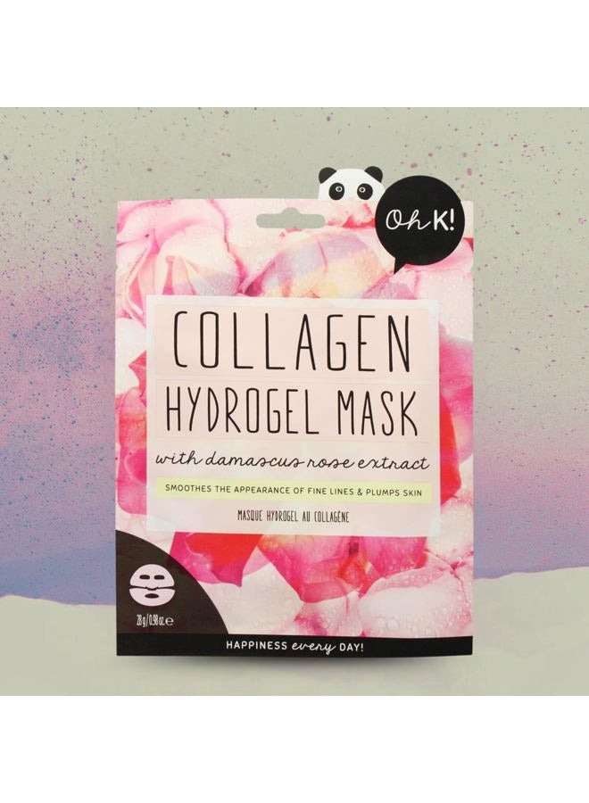 Oh K! Collagen Hydrogel Mask, Fine Line Smoothing for Signs of Aging, with Added Rose Water for Hydration, Vegan and Cruelty-Free - Image 5