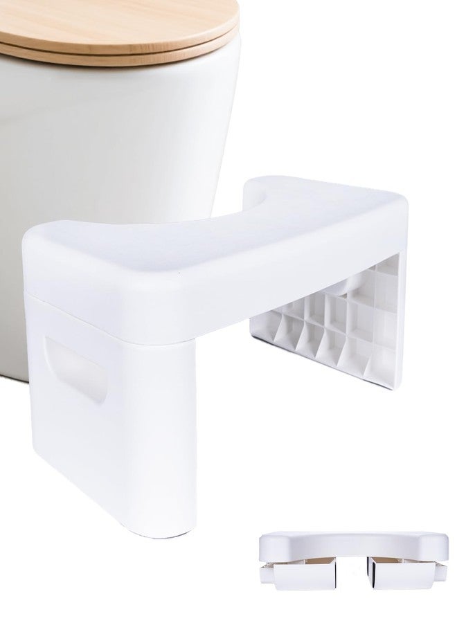 Ruheaou Toilet Stool for Bathroom,Non-Slip Potty Stool for Pooping,Toilet Step Stool for Adults/Seniors/Kids (White) - Image 1