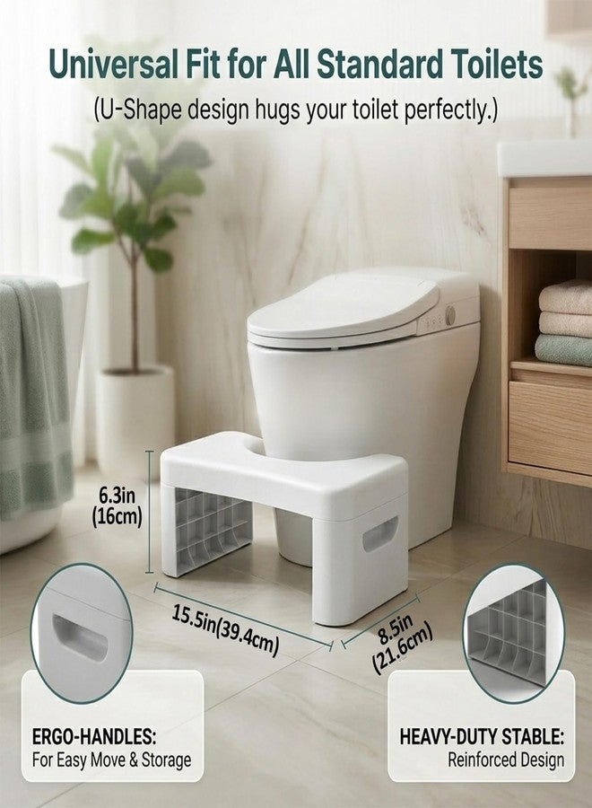 Ruheaou Toilet Stool for Bathroom,Non-Slip Potty Stool for Pooping,Toilet Step Stool for Adults/Seniors/Kids (White) - Image 5