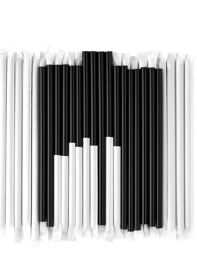 LAVISH Jumbo Boba Straws 50-Pack | 12mm Thick, 24cm Long | Black Extra-Wide Smoothie Straws | Individually Wrapped, BPA-Free | Ideal for Bubble Tea, Milkshakes, Juice, Events & Cafes - Image 1