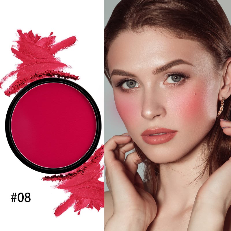 Boobeen Powder Blush Matte Blush, Highly Pigmented Beauty Cream Blush Palette for Create A Natural Cheek Flushed Look, Rich Colors - Image 3