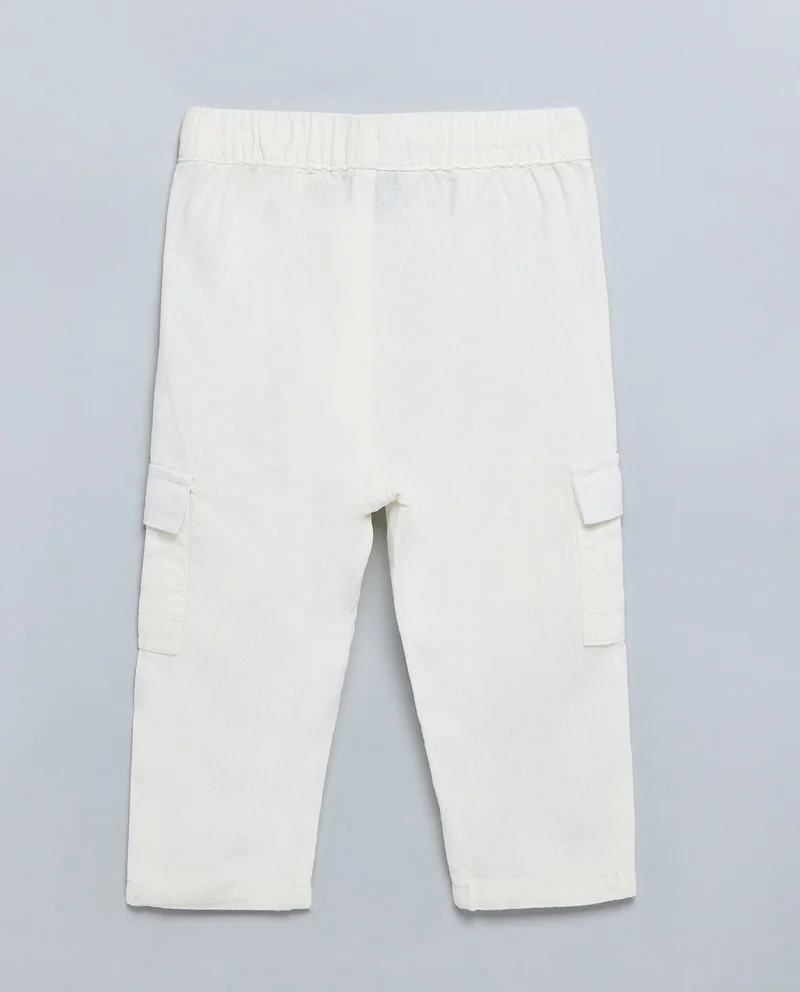 أر أند بي Solid Cargo Pants with Drawstring Waist