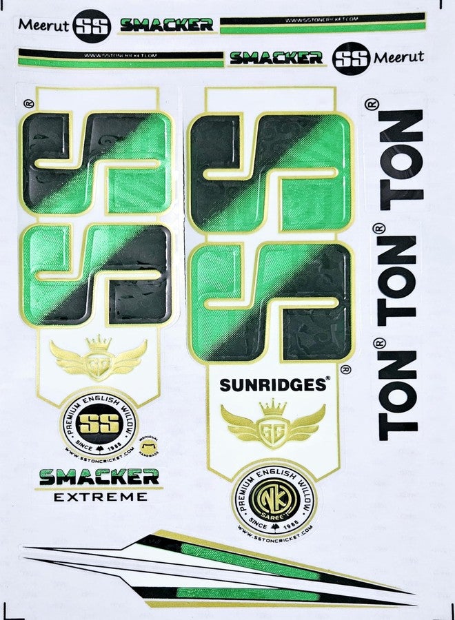 AYN Cricket Bat Sticker 4D Digital Embossed English Willow Fiber Tape Sports Accessories Protection, SMACKER Green - Image 1