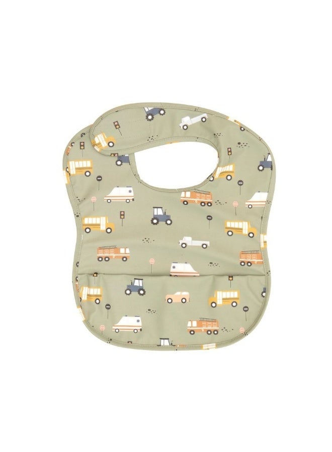 All4Ella Recycled Pouch Bib - Trucks - Image 1