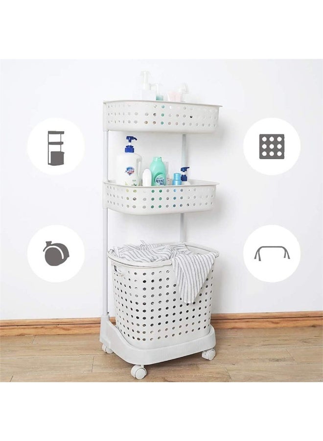 DubaiGallery 3-Layer Laundry Hamper Cart with Wheels – Detachable Storage Bins for Easy Sorting and Organization - Image 4