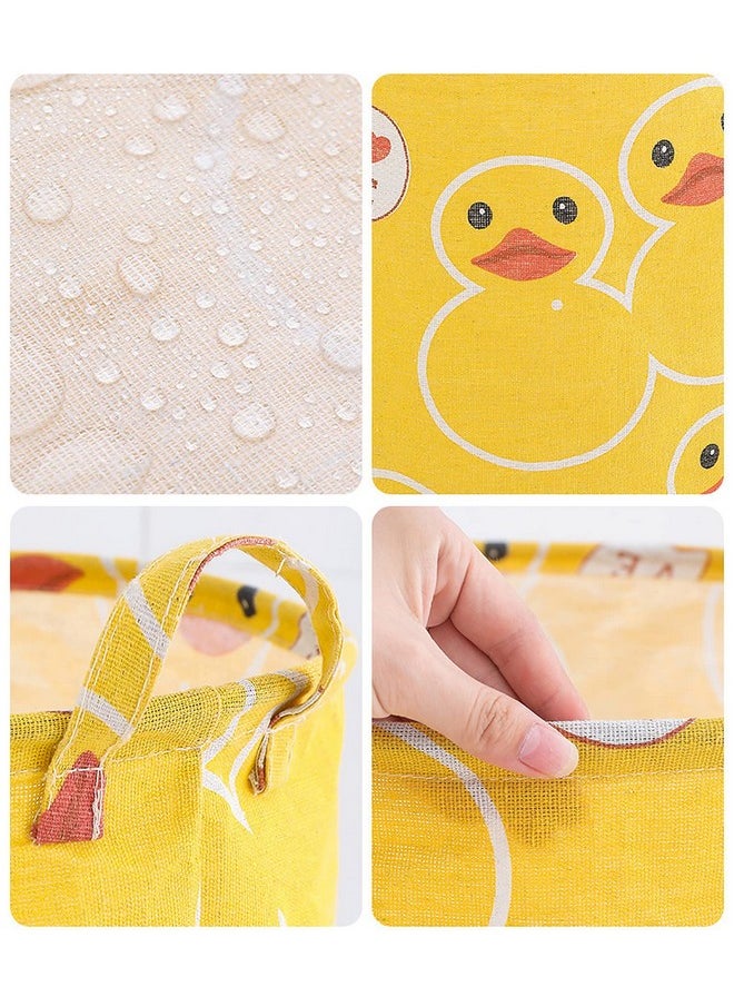 wolpin Wolpin Laundry Bag Waterproof Toy Storage, Laundry Basket Organizer with Handles Foldable Moistureproof Large (63 L) - Duck Yellow,Cotton  - Image 5
