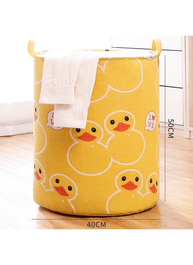 wolpin Wolpin Laundry Bag Waterproof Toy Storage, Laundry Basket Organizer with Handles Foldable Moistureproof Large (63 L) - Duck Yellow,Cotton  - Image 3
