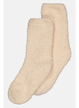 Don't Call Me Jennyfer Women 1 Pair High Cut Textured Socks, Beige 