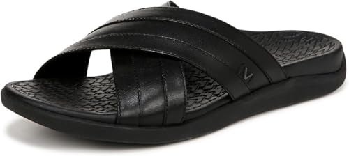 Vionic Men's Tide Slide Sandal, Black Leather, 7 - Image 1