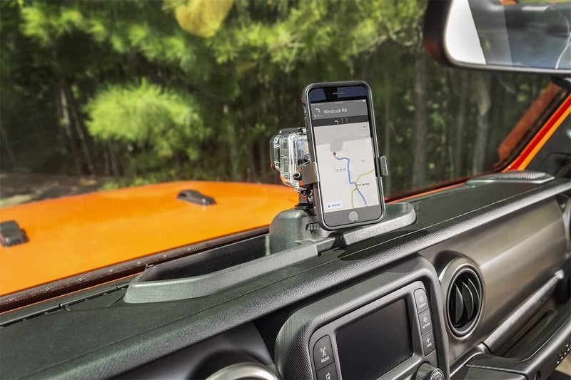 Rugged Ridge Multi-Mount Phone Holder for Jeep Wrangler/Gladiator | Thermoplastic Olefin (TPO), Black | 13551.23 | Fits 2018-2025 Jeep Wrangler JL; 2020-2025 Jeep Gladiator JT - Image 5