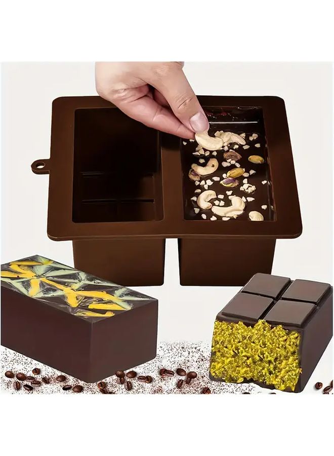 Silicone Creative Chocolate Mold 2 Pcs 8 Block Diamond Tray Cold Heat Resistant Non Stick Baking Tool For Oven Air Fryer Refrigerator - Image 4