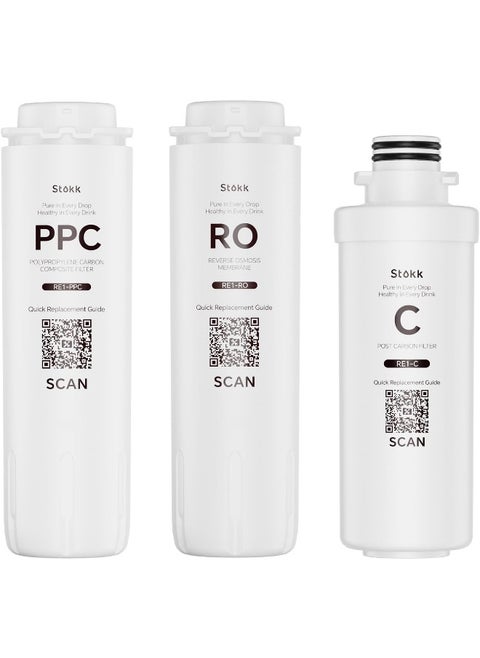 Stokk E1 PPC,RO,C Combination Replacement Filter for E1 Countertop Reverse Osmosis Water Filter