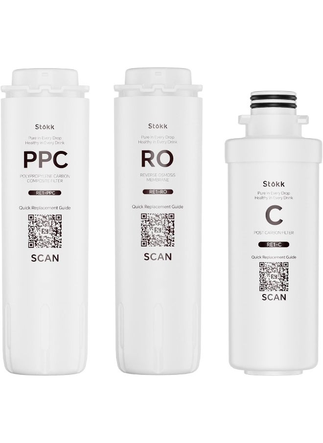 Stokk E1 PPC,RO,C Combination Replacement Filter for E1 Countertop Reverse Osmosis Water Filter