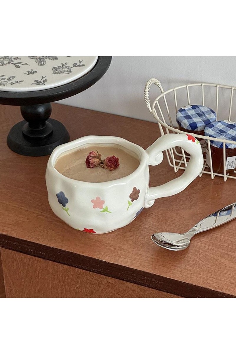 Blue Ceramic Cup and Saucer with White Clouds - 250ml  - Image 1