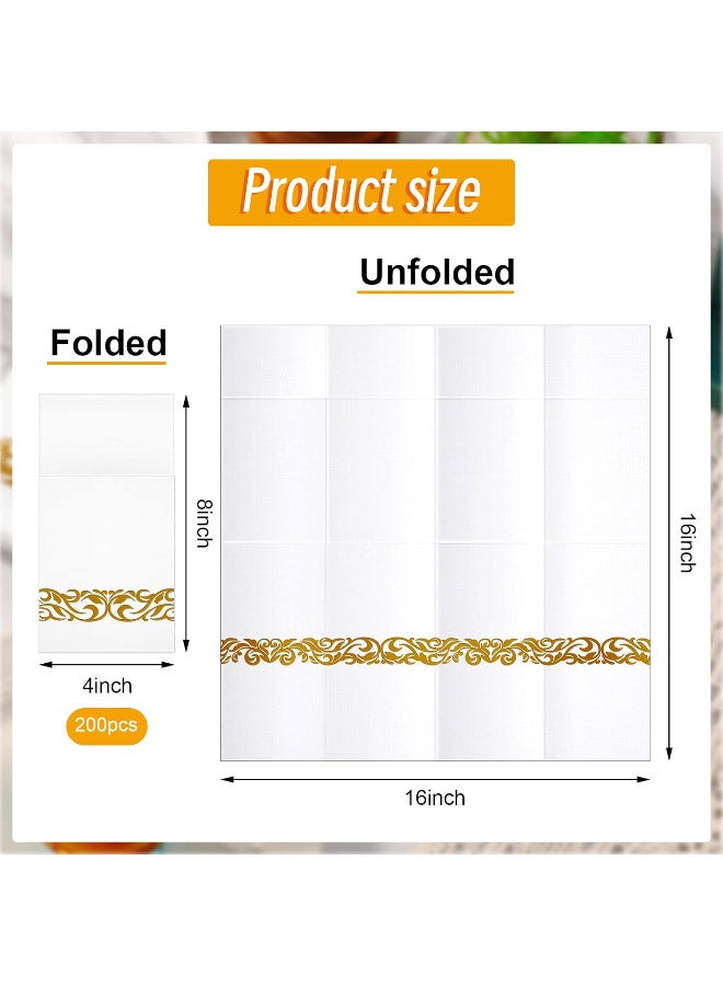 Relex 50 Pieces Disposable Cloth Like Napkins Built-in Flatware Pocket Wedding Party Linen Feel White Napkin Prefolded for Silverware - Image 2