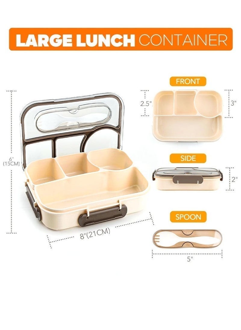 GZYIZHOU Lunch Box for Kids, 4 Compartment 1100ML Food Grade Leak-Proof Bento Box Container for School, Picnic, Office & Travel - Image 3
