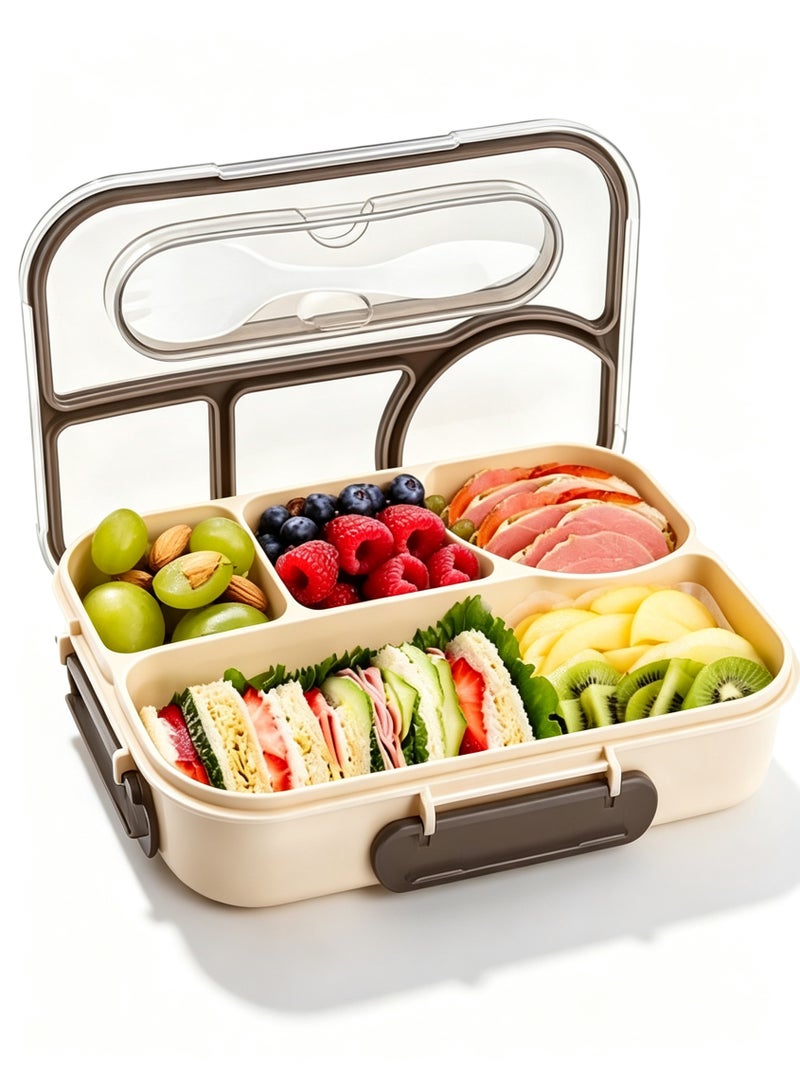 GZYIZHOU Lunch Box for Kids, 4 Compartment 1100ML Food Grade Leak-Proof Bento Box Container for School, Picnic, Office & Travel - Image 1