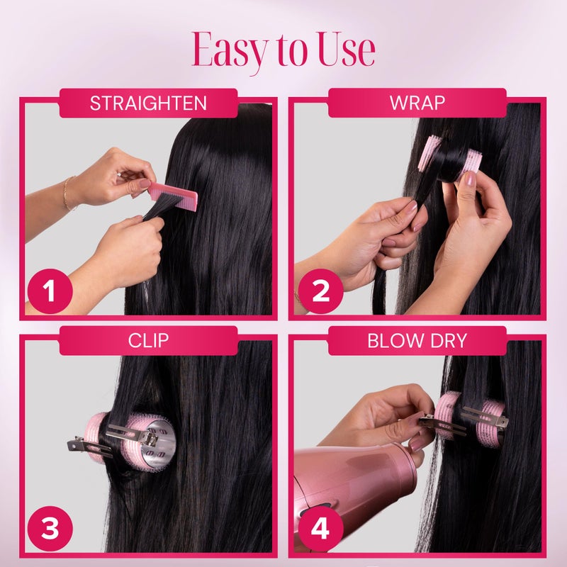 Asani Thermal Rollers for Hair - 37pc Set - 18 Self-Grip Hair Rollers with 18 Clips and Styling Comb - Aluminum Thermal Hair Rollers for Volume and All-Day Curls - For Short, Medium, and Long Hair (Large) - Image 5