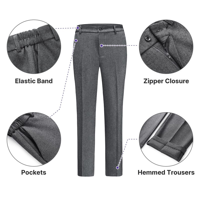 TRONSTORE Women's Business Suits for Work Professional 2 Piece Slim Fit Outfits for Women-Grey-S - Image 3