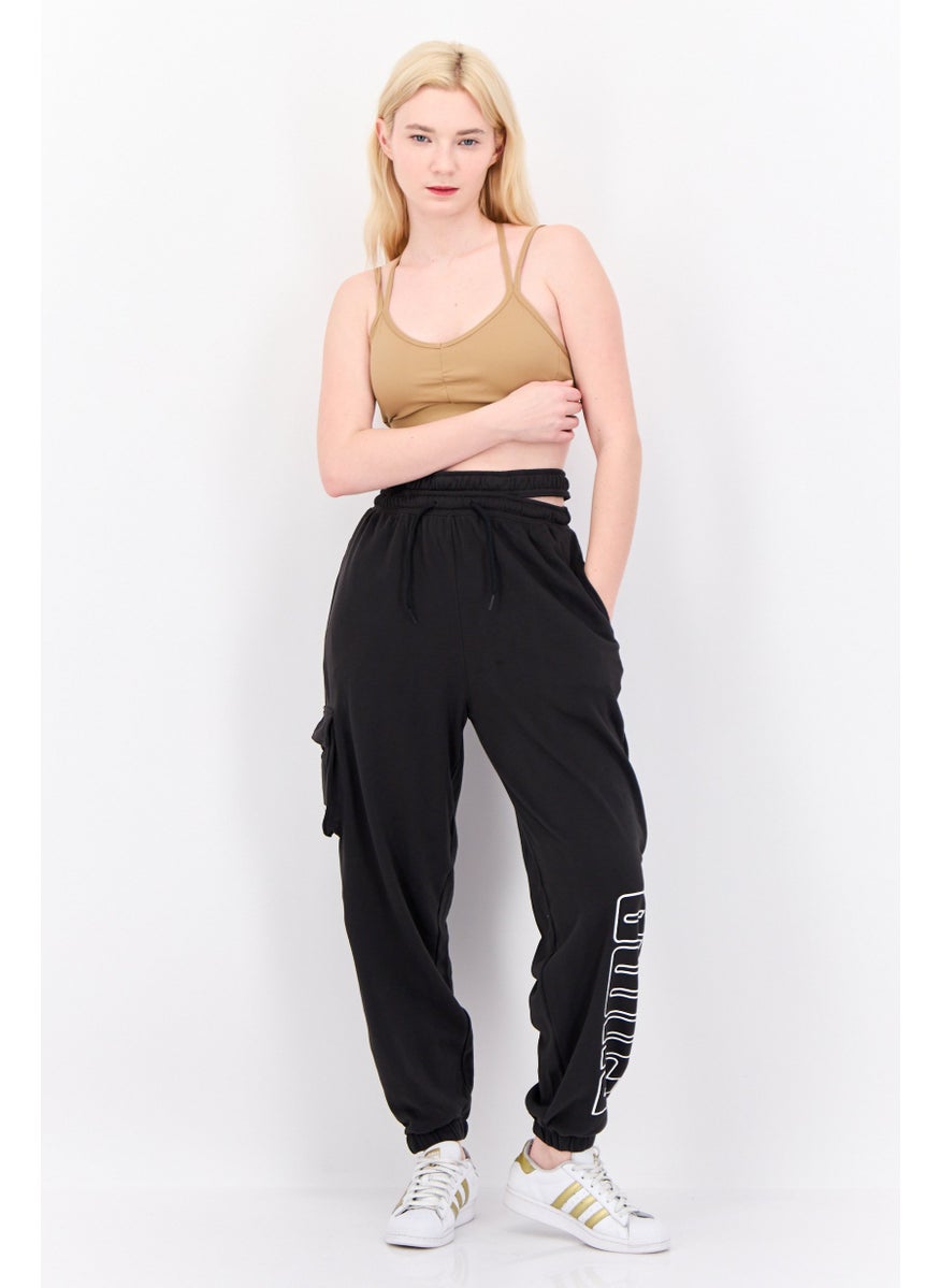 PUMA Women Sportswear Fit Training Sweatpants, Washed Black/White  - Image 4