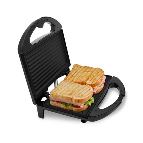 V-Guard VSG80 2 Slice Non-Stick Grill Electric Sandwich Maker | Fixed Non-Stick Griller Plates With Powerful 800 W Heating| Easy To Clean NS Greblon Coating | 1 Year Coverage By V-Guard, Black - Image 1