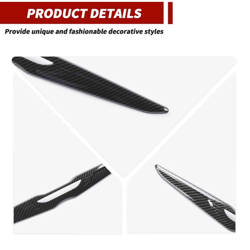 amayum Carbon Fiber Front Bumper Grille Emblem Cover Rear Emblem Badge Cover Trim Kit Exterior Accessories Compatible with Chrysler 300 300C 2015-2023 - Image 5