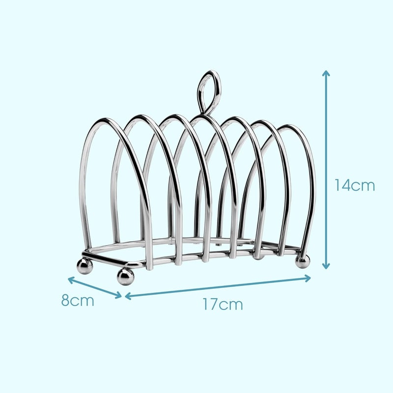 kilo Victorian Design Chrome 6 Slice Toast Rack with Ball Feet and Loop Carry Handle - Image 5