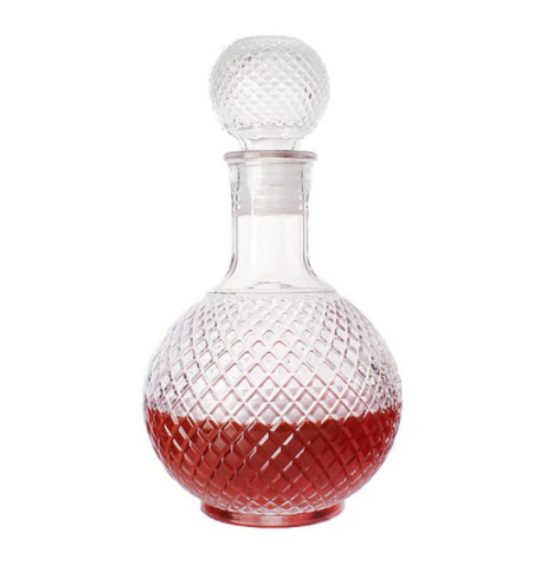Whiskey Decanter with Airtight Stopper, Liquor Decanter, Lead-Free Crystal Wiskey Brandy Vodka Bourbon Decanter for Gift, Home, Bar, Party Decor, Clear(Earth Bottle) - Image 1
