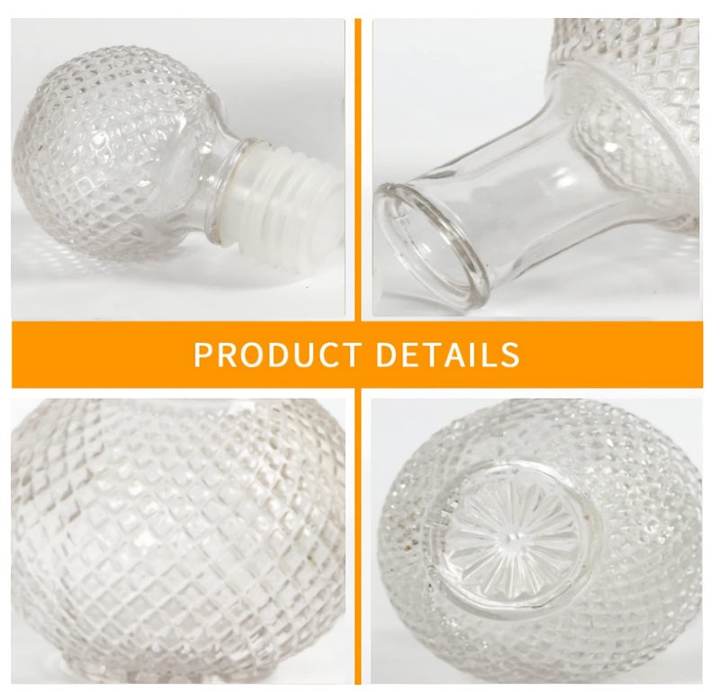 Whiskey Decanter with Airtight Stopper, Liquor Decanter, Lead-Free Crystal Wiskey Brandy Vodka Bourbon Decanter for Gift, Home, Bar, Party Decor, Clear(Earth Bottle) - Image 4