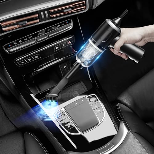 Vcwtty 3 in 1 Keyboard Vacuum Cleaner, 12000PA High Power Handheld Car Vacuum, Cordless Portable Mini Table Vacuum Cleaner, Compressed Air Duster Keyboard Cleaner for Car,Desktop, Pet Hair Cleaning - Image 3
