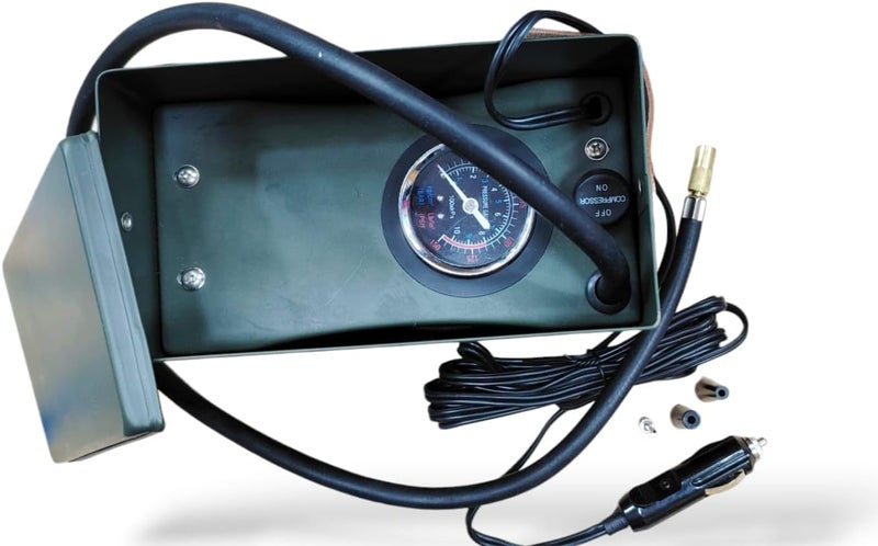 3XR Portable Air Compressor, 12V, 160W, 150PSI Max Pressure, Military-Style Case with Pressure Gauge - Image 3
