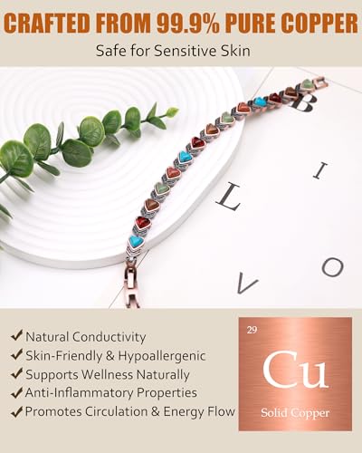 Jecanori Copper Bracelets for Women, Effective Magnetic Bracelets for Women with 3800 Gauss Ultra Magnets and Sizing Tool - Image 4