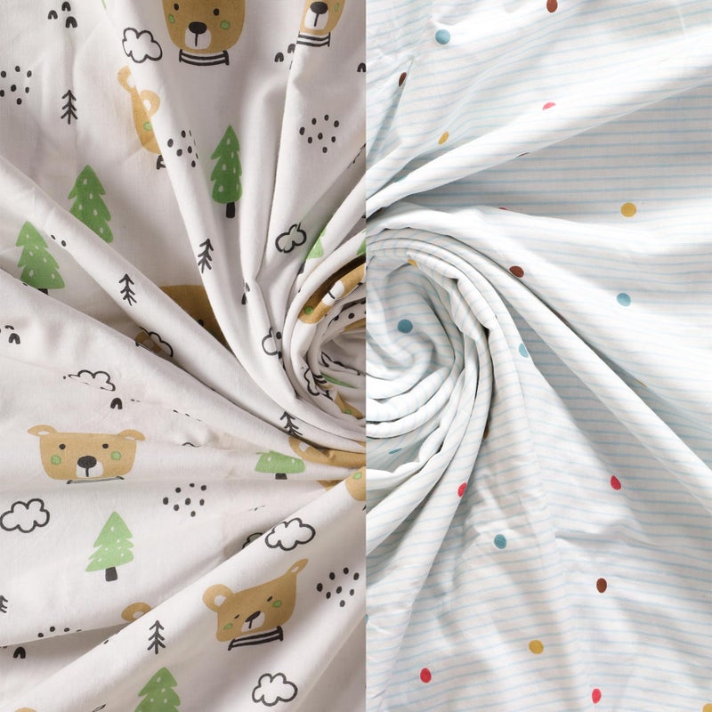 HOMEMONDE 100% Cotton Reversible Dohar for Newborn Baby Boy and Girl, 3 Layer Baby Dohar, Soft & Breathable, Ideal for All Seasons, 0-4 Years, Size- 48" x 48" (122 cm x 122 cm) - Dreamy Bear - Image 5