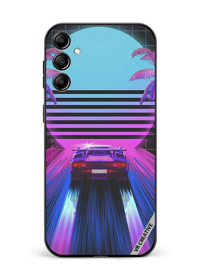 VR CREATIVE Protective Case Cover For Samsung Galaxy M14 Retro Synthwave Ps4 Design Multicolour - Image 1