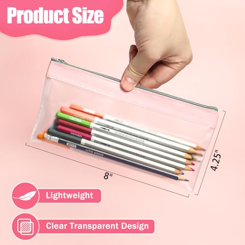 GoClimber 4 Pack Clear Pencil Pouch, Cute Pencil Case, Pencil Bag With Zipper, Teen Portable Pencil Pouch for School & Stationery Supplies - Image 2