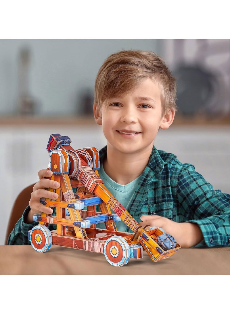 NATIONAL GEOGRAPHIC 3D Catapult Puzzle – 84-Piece DIY Model Kit for Kids and Adults, Functional Medieval Launcher, Tool-Free Assembly, Enhances Dexterity and Problem-Solving  - Image 5