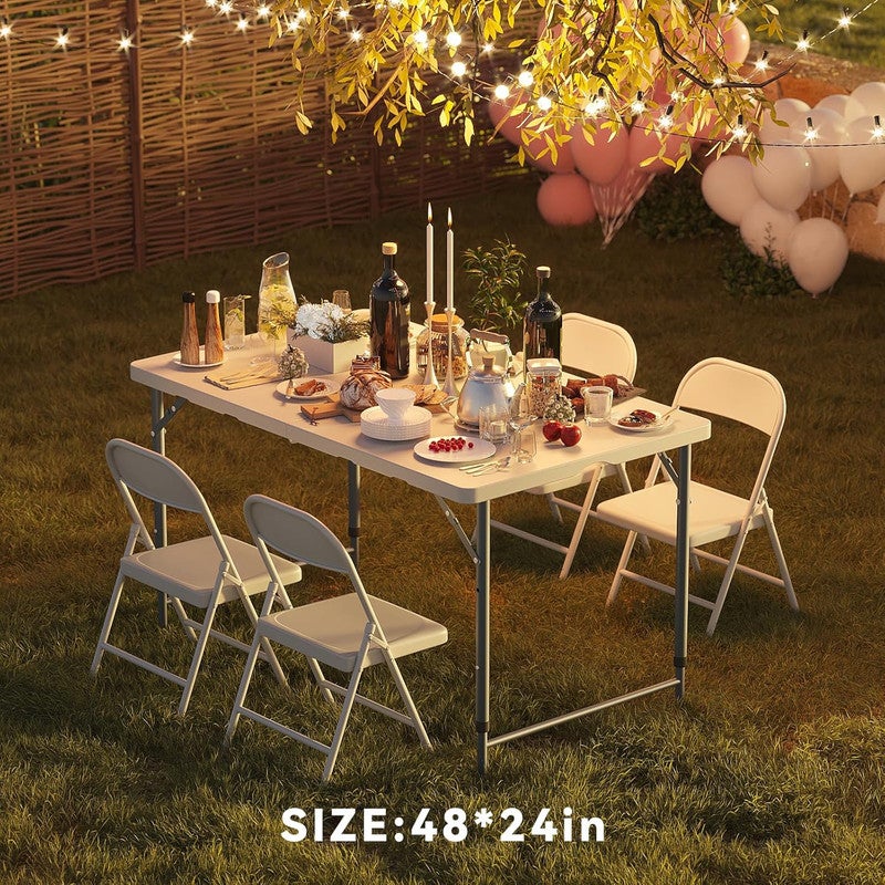 التيس طاولة قابلة للطي 120 سم خفيفة وعملية للرحلات والحفلات | Folding Table SY120 120cm - Image 2