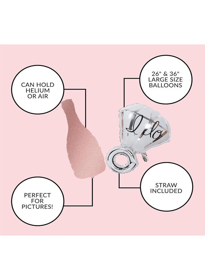 28pc Bachelorette Party Decorations Kit for Bride to Be, Bridal Shower Decorations, Engagement Party – Balloons, Sash, Foil Backdrop Curtain (Rose Gold)  - Image 5
