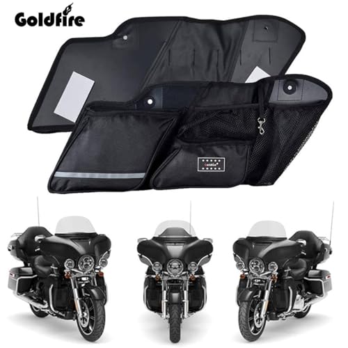 Goldfire Saddlebag Organizer Liners for Harley Saddle Bag Side Tool Organizer Storage Bag For Touring Road King Electra Glide Street Glide 2014-2024 Motorcycle Accessories(Black) - Image 2