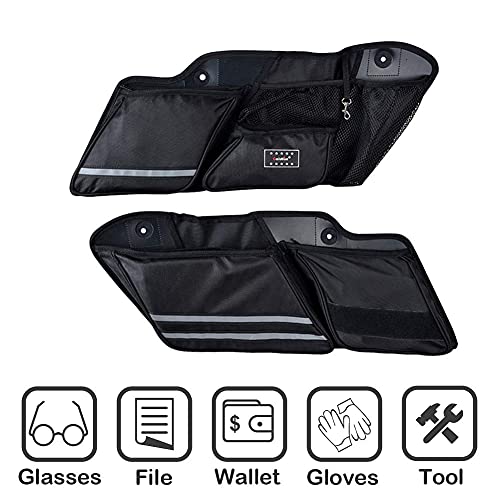 Goldfire Saddlebag Organizer Liners for Harley Saddle Bag Side Tool Organizer Storage Bag For Touring Road King Electra Glide Street Glide 2014-2024 Motorcycle Accessories(Black) - Image 4