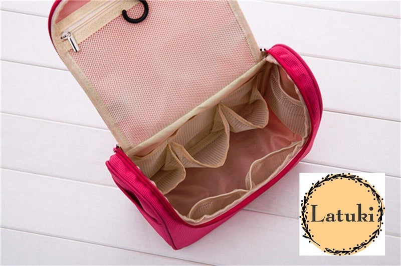 Latuki Multifunctional Extra Large Cosmetic Bag with Hook for Travel, Makeup Organiser, Cosmetic Pouch, Household Grooming Kit, Makeup Bag for Women | Assorted color - Image 5