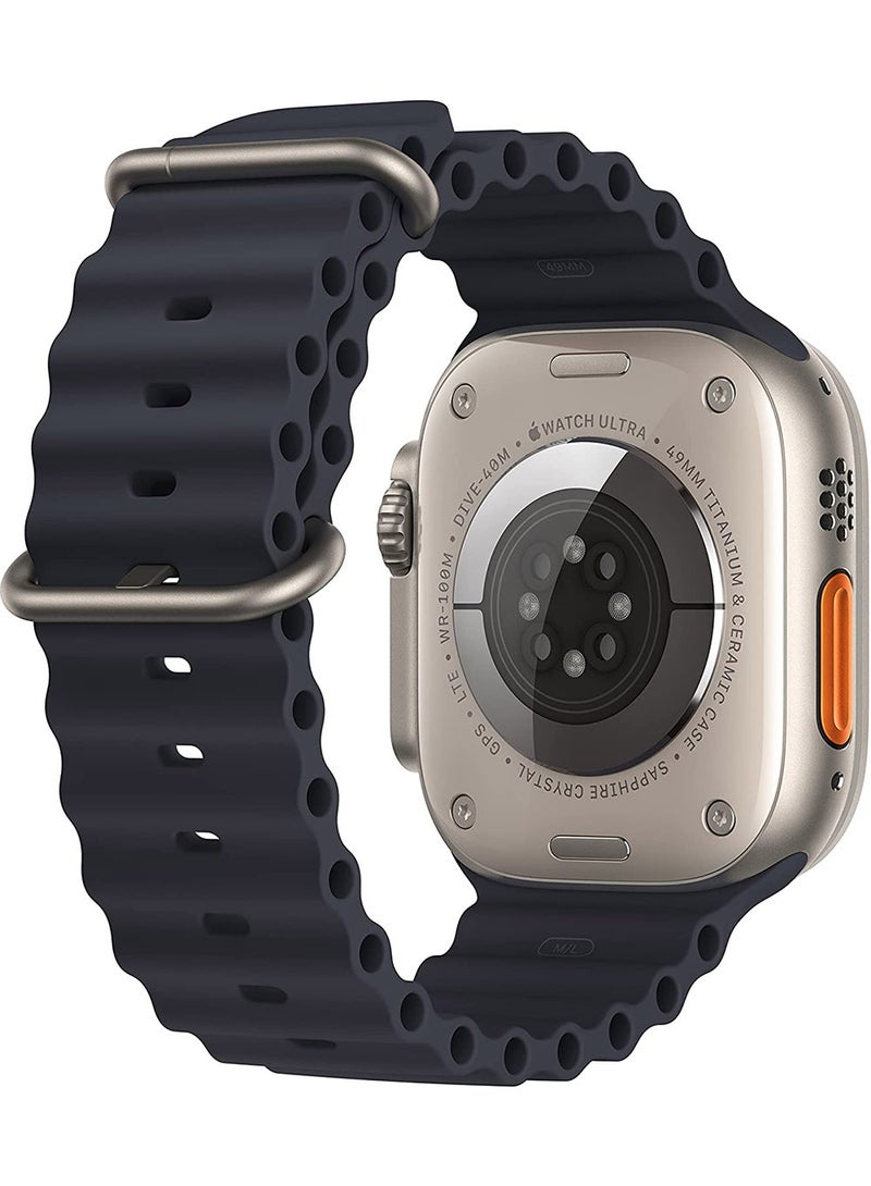 New Shape Soft Silicone Bracelet for Apple Watch Series 9/8/7/SE/6/5/4/3/2/1 And Apple Watch Ultra/Ultra 2 Size 49mm 44mm 45mm 42mm Black  - Image 2