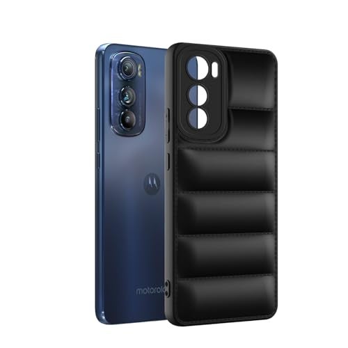 Plus Puffer Case Camera Protection Soft Back Cover for Motorola Moto Edge 30 5G - Black - Image 3