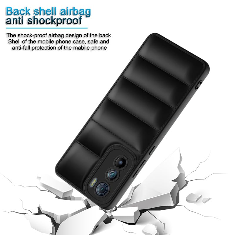 Plus Puffer Case Camera Protection Soft Back Cover for Motorola Moto Edge 30 5G - Black - Image 4