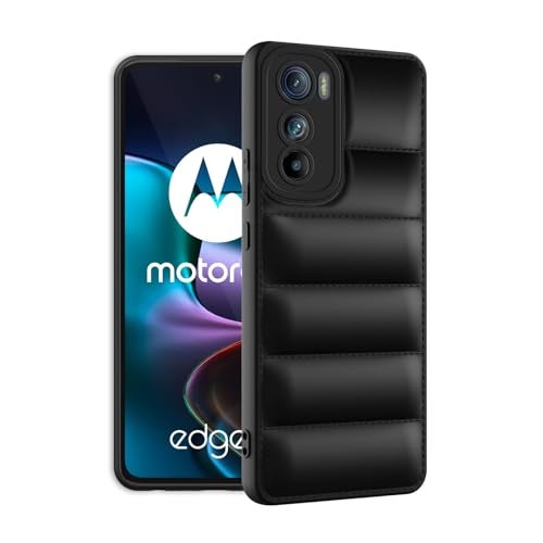 Plus Puffer Case Camera Protection Soft Back Cover for Motorola Moto Edge 30 5G - Black - Image 2