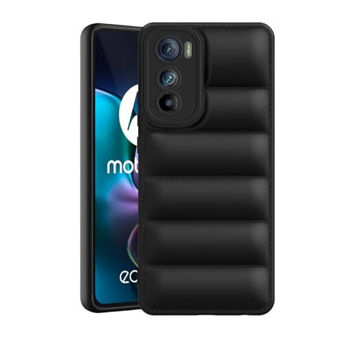Plus Puffer Case Camera Protection Soft Back Cover for Motorola Moto Edge 30 5G - Black - Image 1